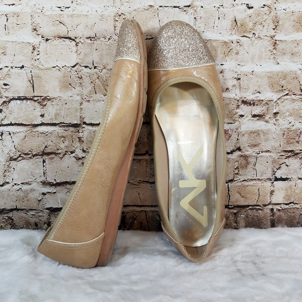 Anne Klein Sport Glitter Capped Flats